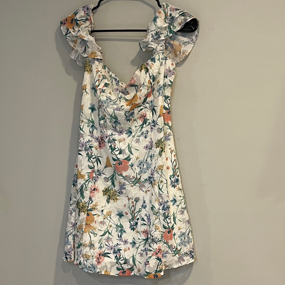 NWOT Wild Fable Women's Ruffle Short Sleeve Mini A-Line Dress Size M - Picture 2 of 9